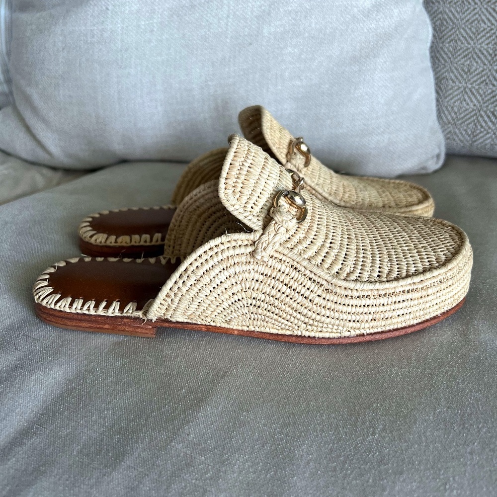handmade raffia slippers